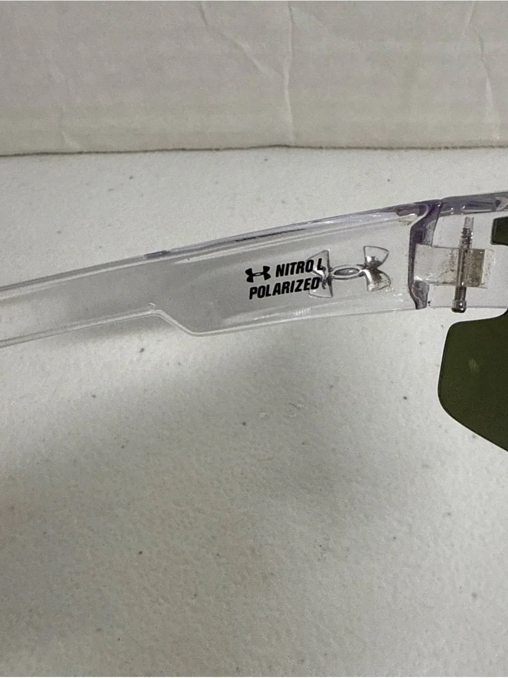 UNDER ARMOUR Nitro L POLARIZED Youth Sunglasses Crystal Clear/Blue RARE